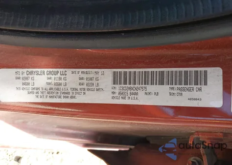 2012 Dodge Avenger Se from USA, damaged, VIN 1C3CDZABXCN247575